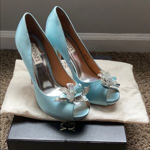 Light Blue Badgley Mischka Cleone wedding shoes